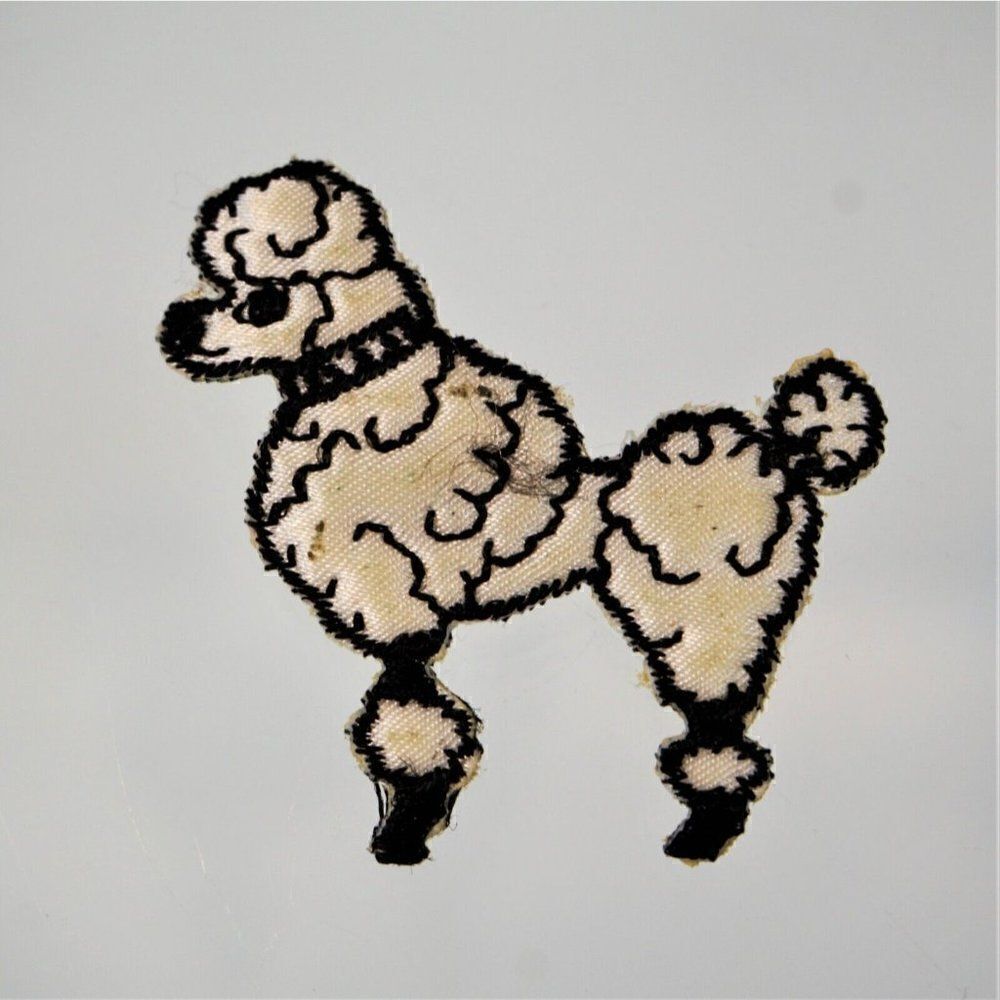 Handmade Fabric Poodle Dog Brooch Pin
